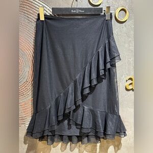 JS Boutique Black Asymmetrical Ruffle Skirt